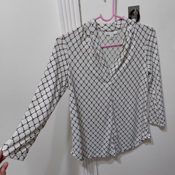 Charter Club Petite Lattice Pleated V-Neck Top Created for Macy's - Picture 6 of 11